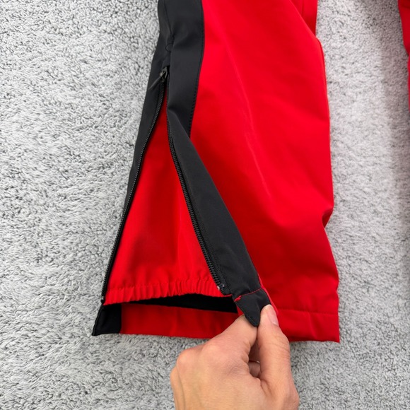 NILS Ski Suit Women 4 Red Black Waterproof Breathable Hooded Belted One Piece - Picture 9 of 16